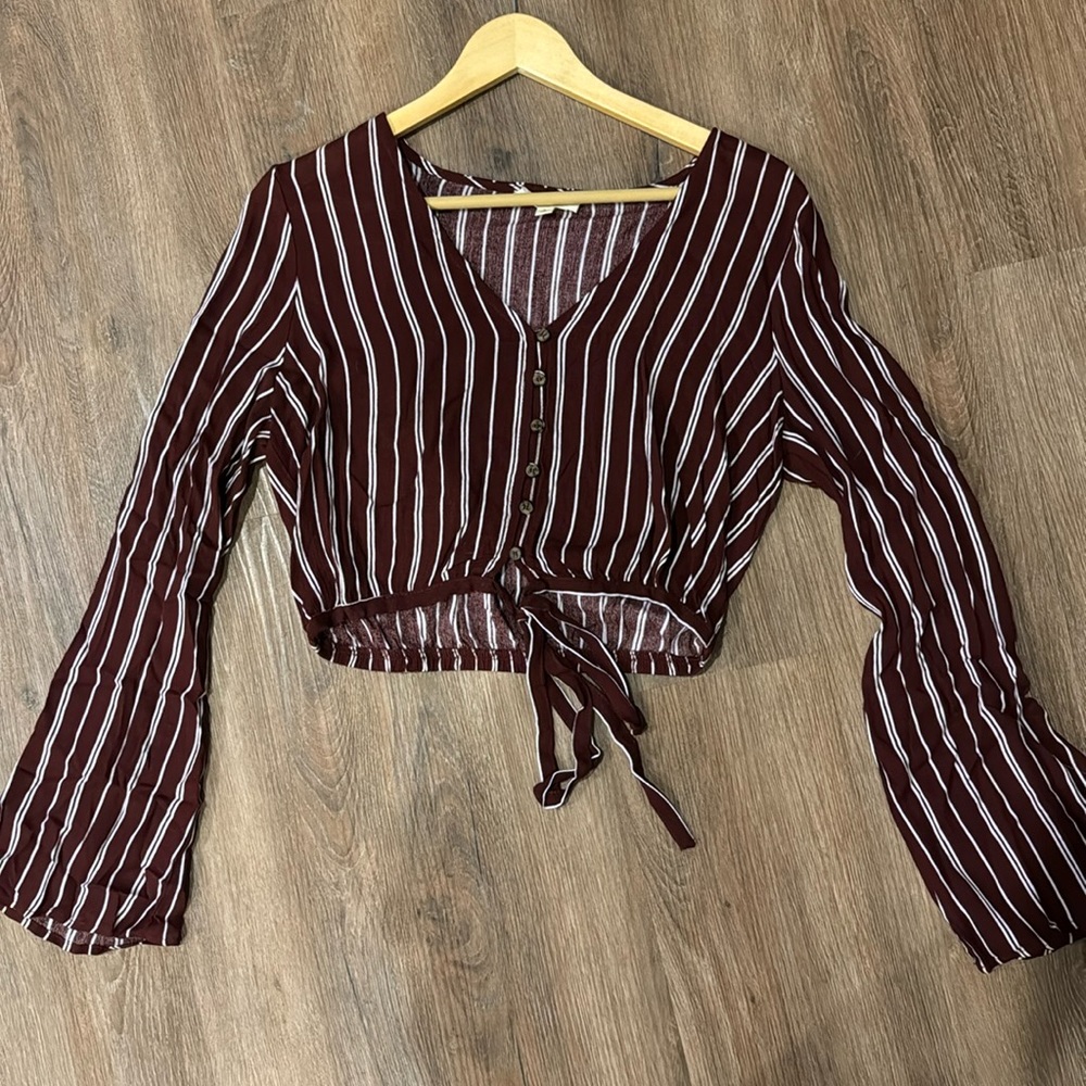 Striped tie bottom top